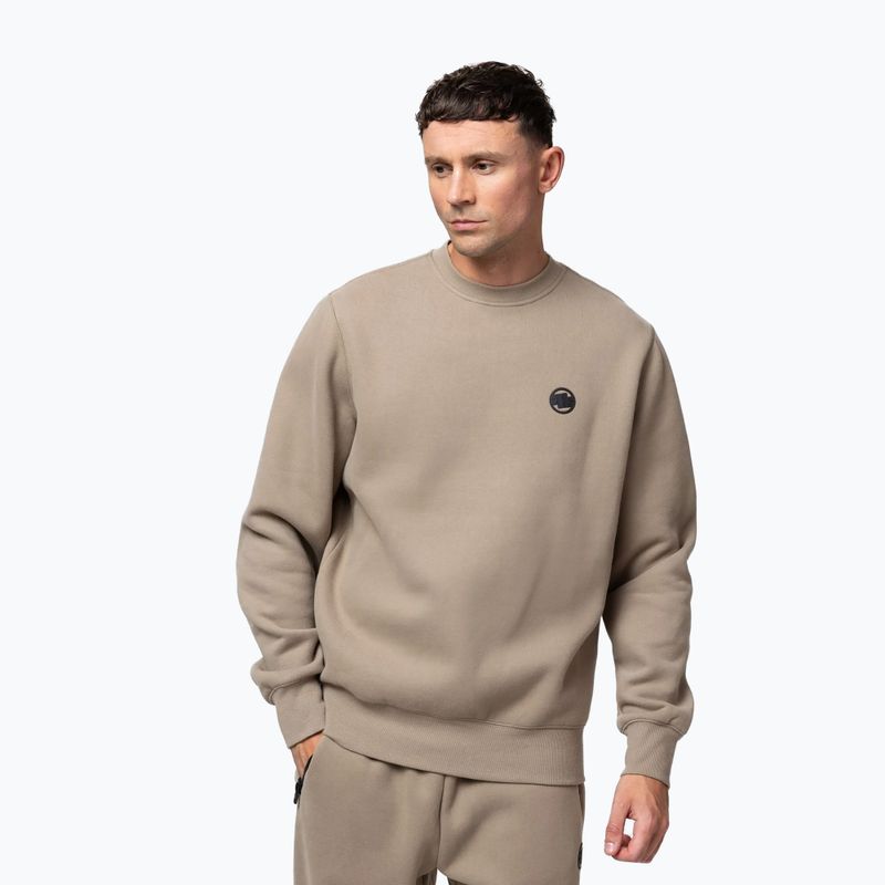 Férfi pulóver Pitbull Small Logo Crewneck pale sand 4