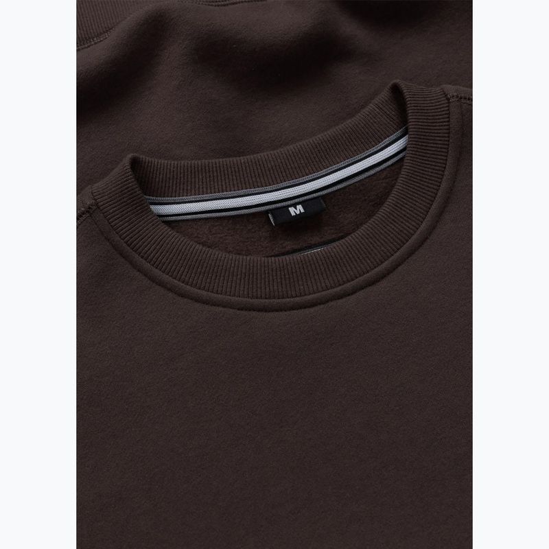 Férfi pulóver Pitbull Small Logo Crewneck dark chocolate 6