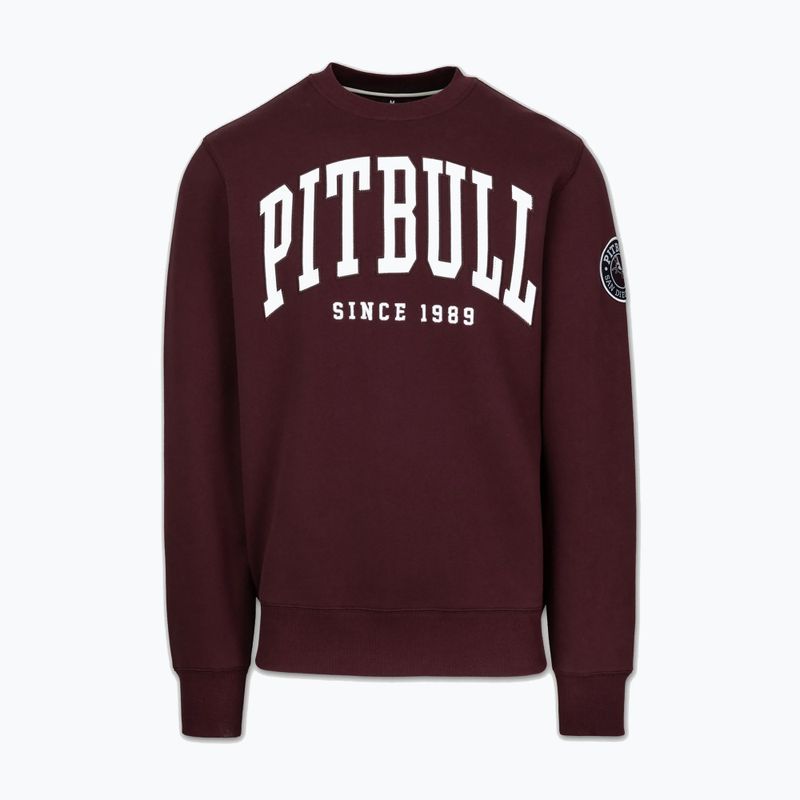 Férfi pulóver Pitbull Norton Crewneck dark burgundy 4