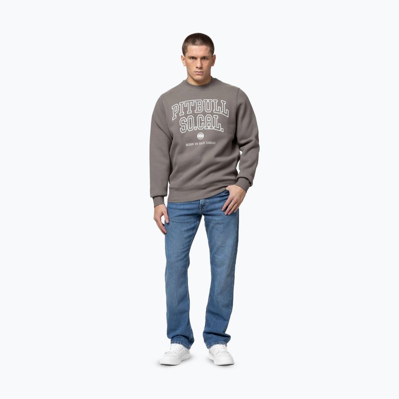 Férfi pulóver Pitbull So Cal Crewneck taupe 2