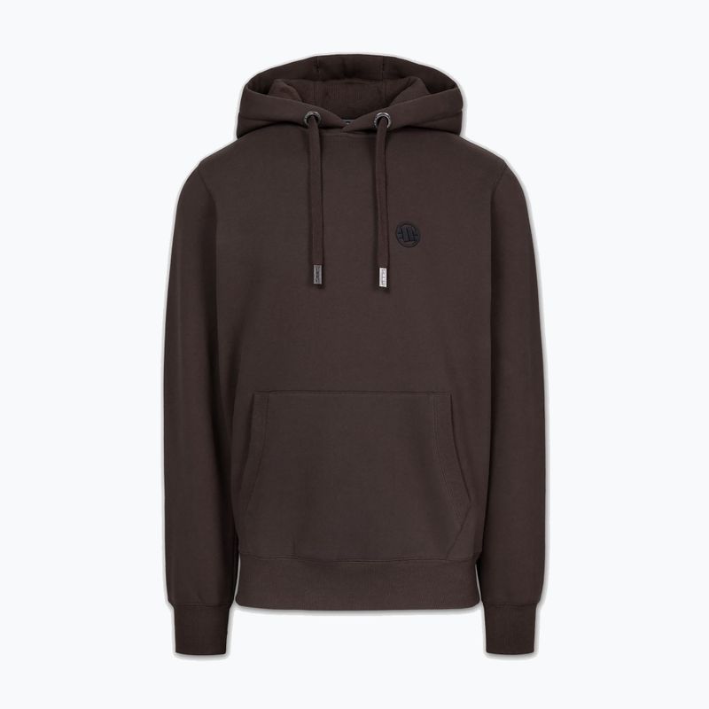 Férfi kapucnis pulóver Pitbull Small Logo Hooded dark chocolate