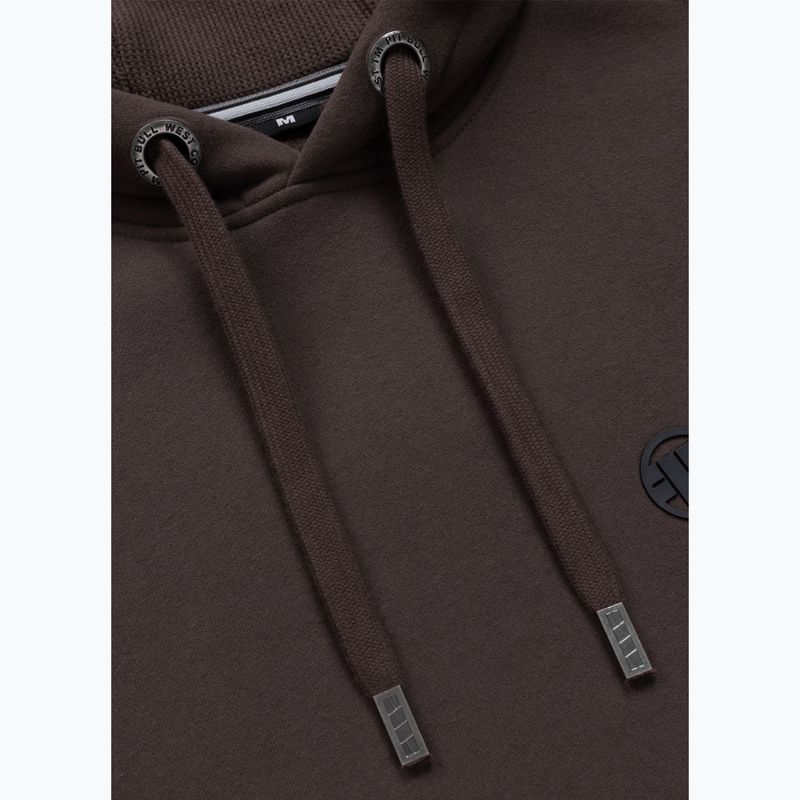 Férfi kapucnis pulóver Pitbull Small Logo Hooded dark chocolate 3