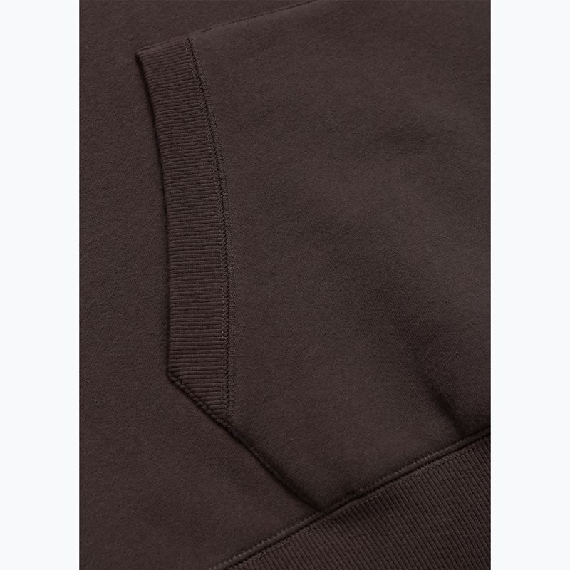 Férfi kapucnis pulóver Pitbull Small Logo Hooded dark chocolate 6