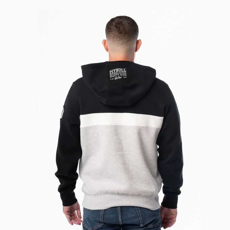 Férfi pulóver Pitbull Gibson Hooded black/grey melange 3