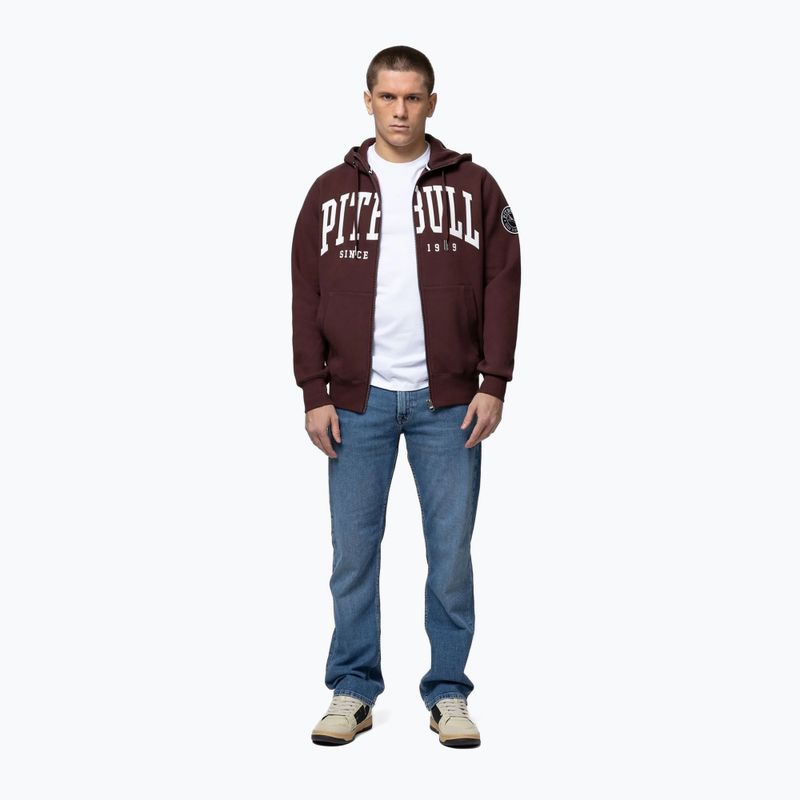 Férfi kapucnis cipzáras pulóver Pitbull Norton Hooded Zip dark burgundy 2