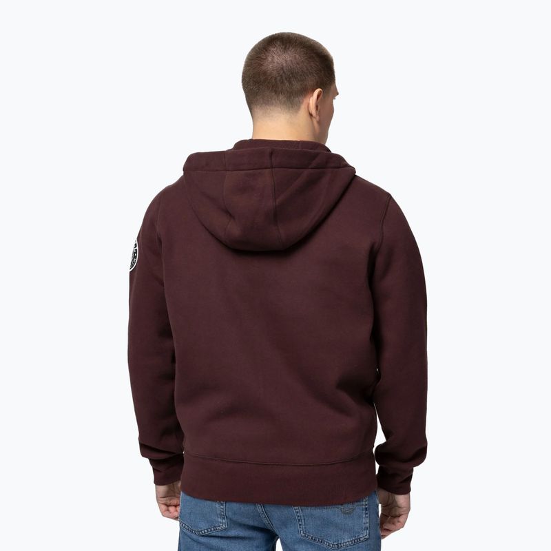 Férfi kapucnis cipzáras pulóver Pitbull Norton Hooded Zip dark burgundy 3
