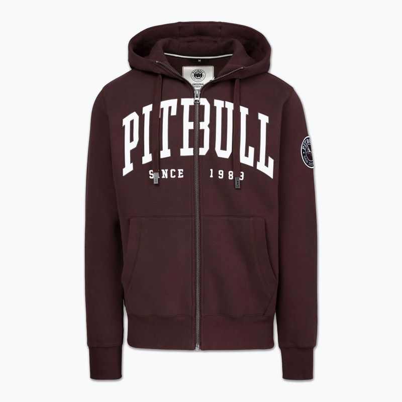 Férfi kapucnis cipzáras pulóver Pitbull Norton Hooded Zip dark burgundy 5