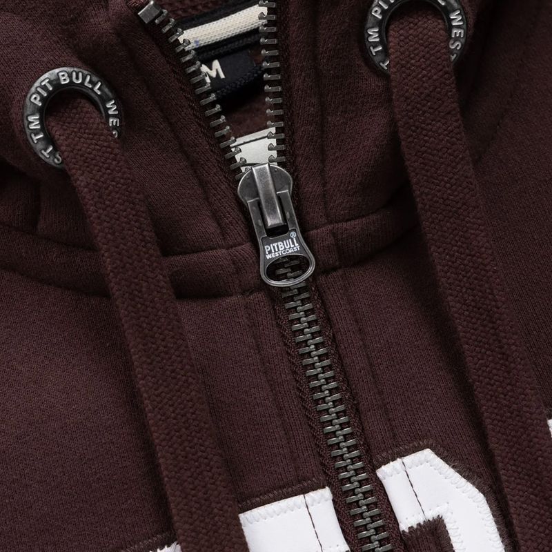 Férfi kapucnis cipzáras pulóver Pitbull Norton Hooded Zip dark burgundy 7