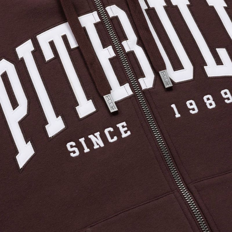 Férfi kapucnis cipzáras pulóver Pitbull Norton Hooded Zip dark burgundy 9