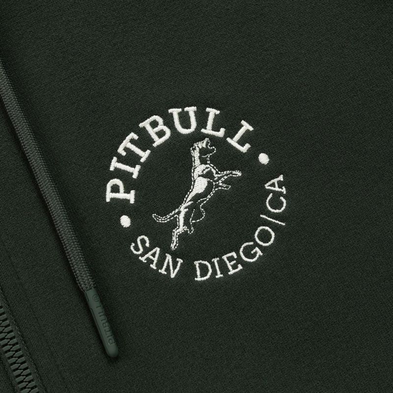 Férfi kapucnis cipzáras pulóver Pitbull San Diego Ca dark green 9