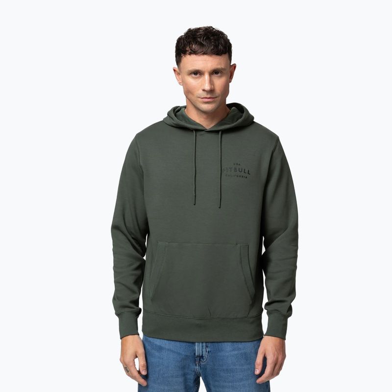 Férfi pulóver Pitbull Sampson Hooded Sweatshirt old green