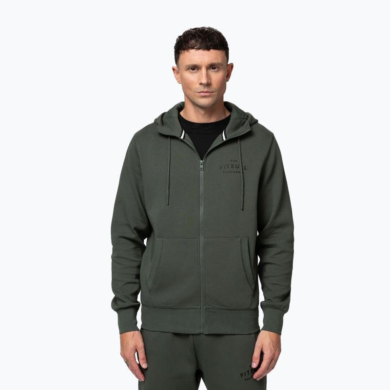 Férfi kapucnis pulóver Pitbull Sampson Hooded Zip Sweatshirt old green
