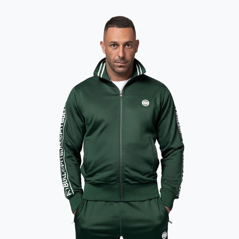 Férfi melegítőfelső Pitbull Trackjacket Tape Logo Terry Group bottle green