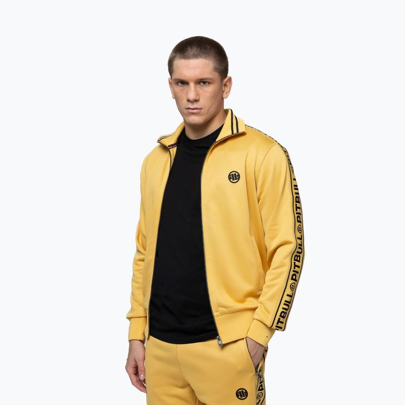 Férfi pulóver Pitbull Trackjacket Tape Logo Terry Group pale yellow 5