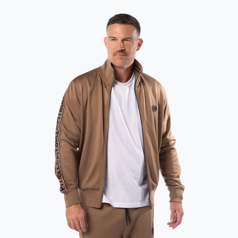 Férfi pulóver Pitbull Trackjacket Tape Logo Terry Group coyote brown 2