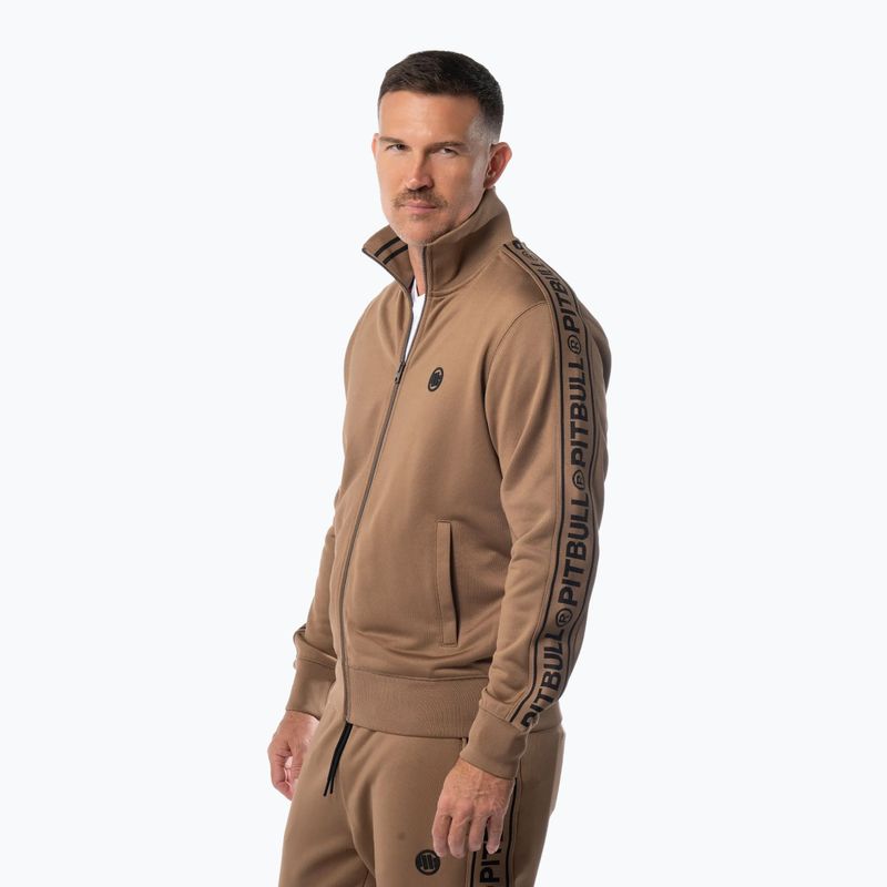 Férfi pulóver Pitbull Trackjacket Tape Logo Terry Group coyote brown 3