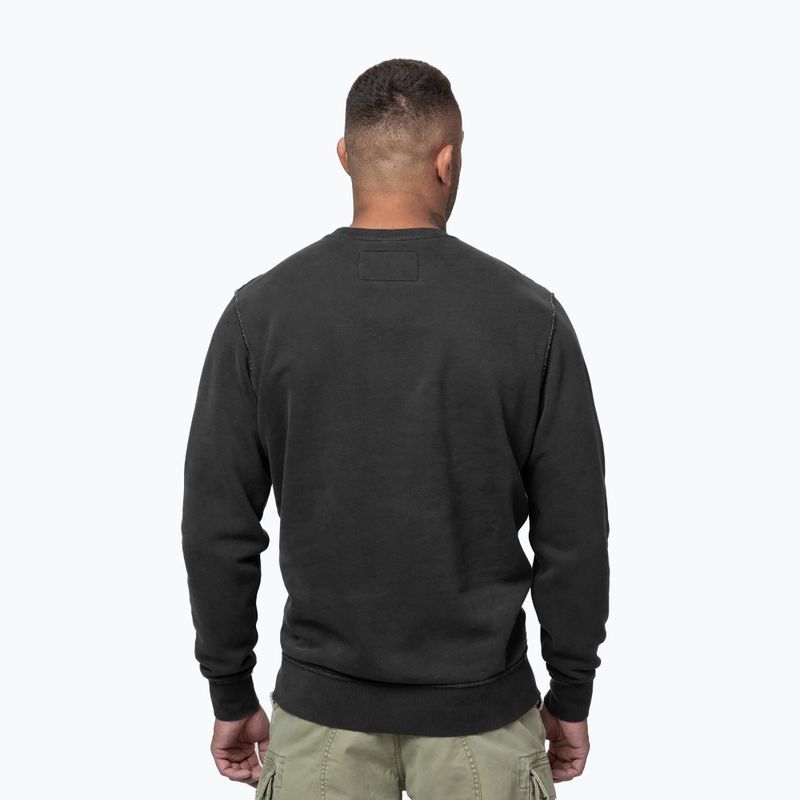 Férfi pulóver Pitbull Hackett Crewneck washed dark graphite 3