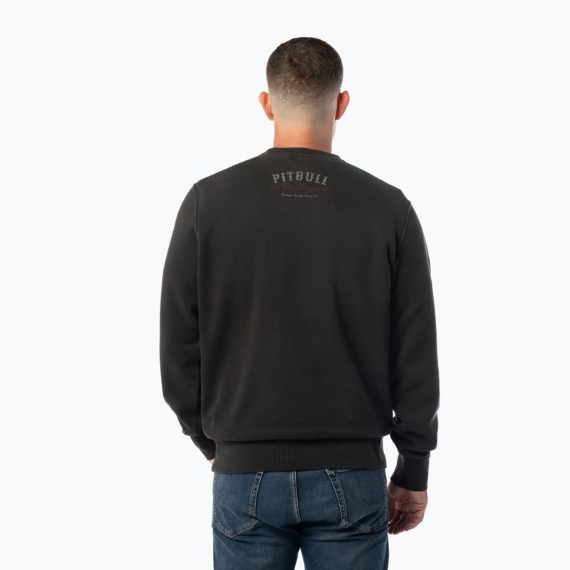 Férfi pulóver Pitbull Strenght & Respect Crewneck washed dark graphite 3