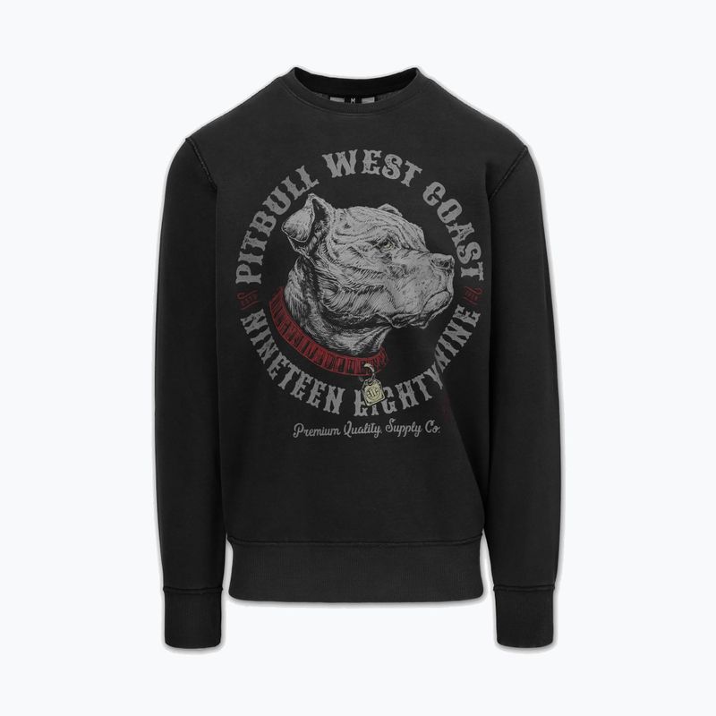 Férfi pulóver Pitbull Strenght & Respect Crewneck washed dark graphite 5