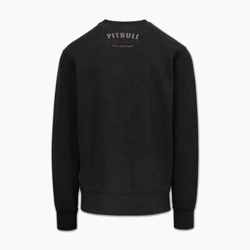 Férfi pulóver Pitbull Strenght & Respect Crewneck washed dark graphite 6