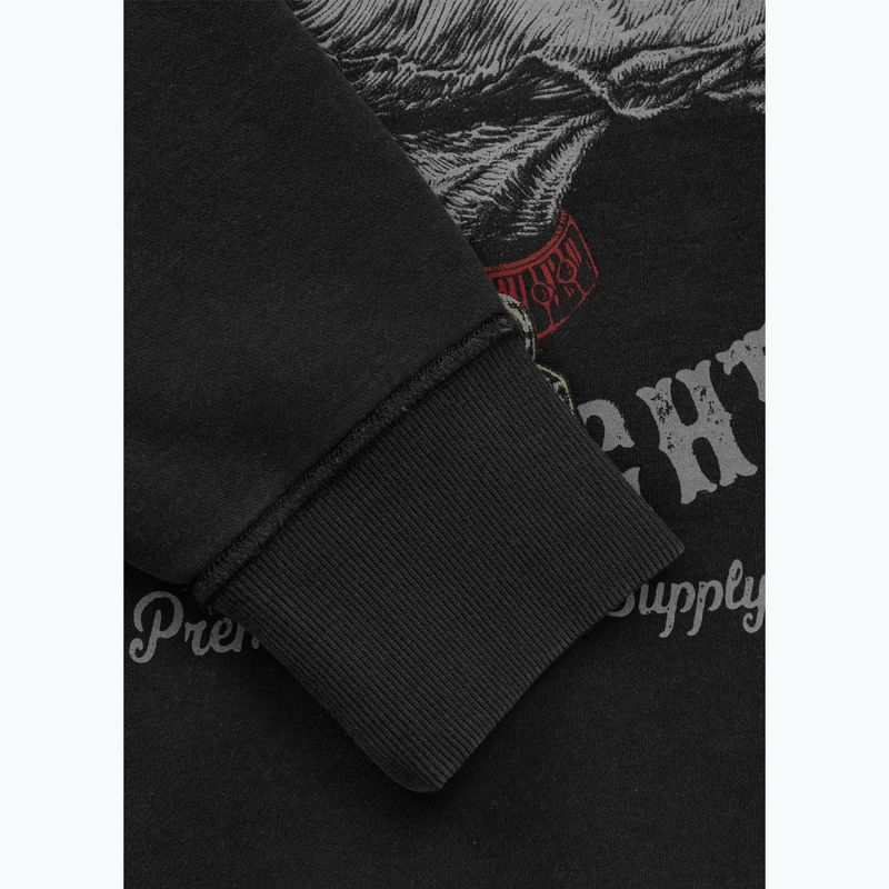Férfi pulóver Pitbull Strenght & Respect Crewneck washed dark graphite 10