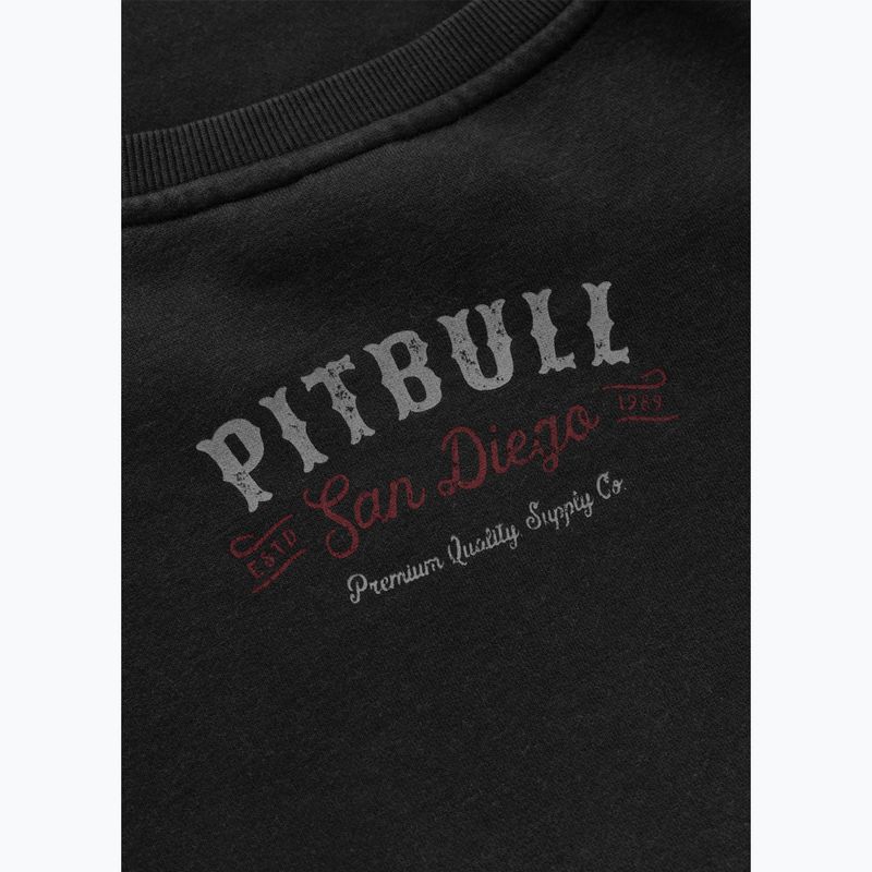 Férfi pulóver Pitbull Strenght & Respect Crewneck washed dark graphite 11