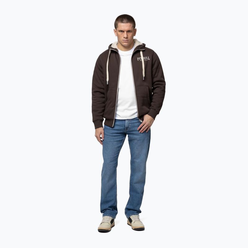 Férfi cipzáras kapucnis pulóver Pitbull Ruffin Detroit Hooded Zip dark chocolate 2