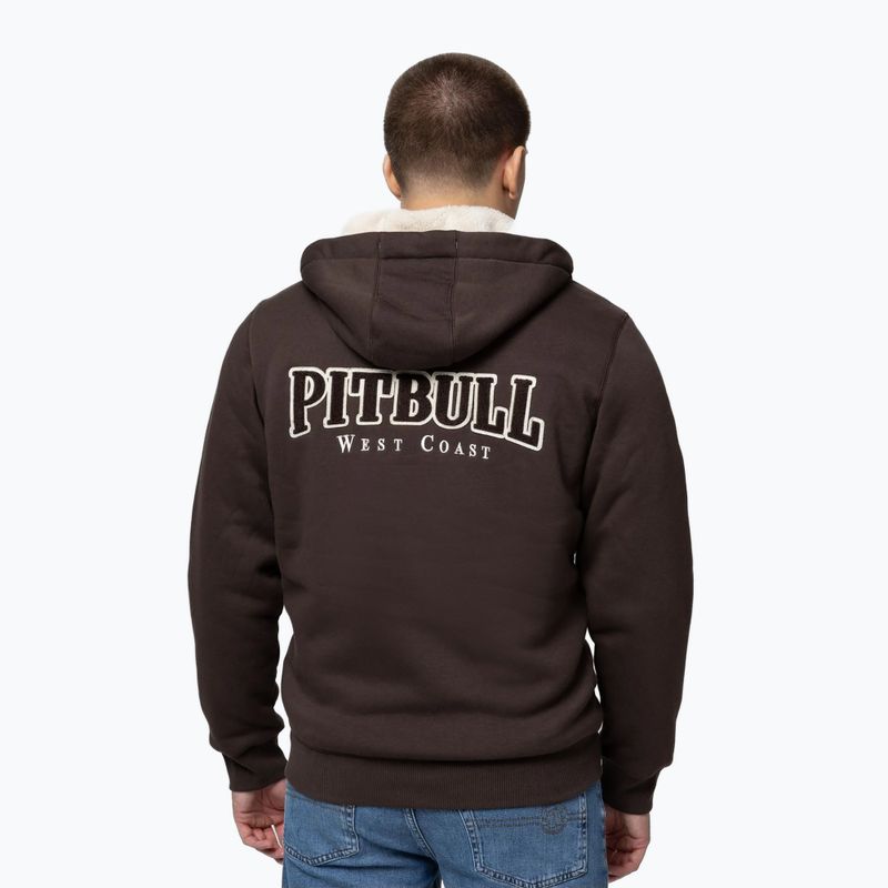 Férfi cipzáras kapucnis pulóver Pitbull Ruffin Detroit Hooded Zip dark chocolate 3