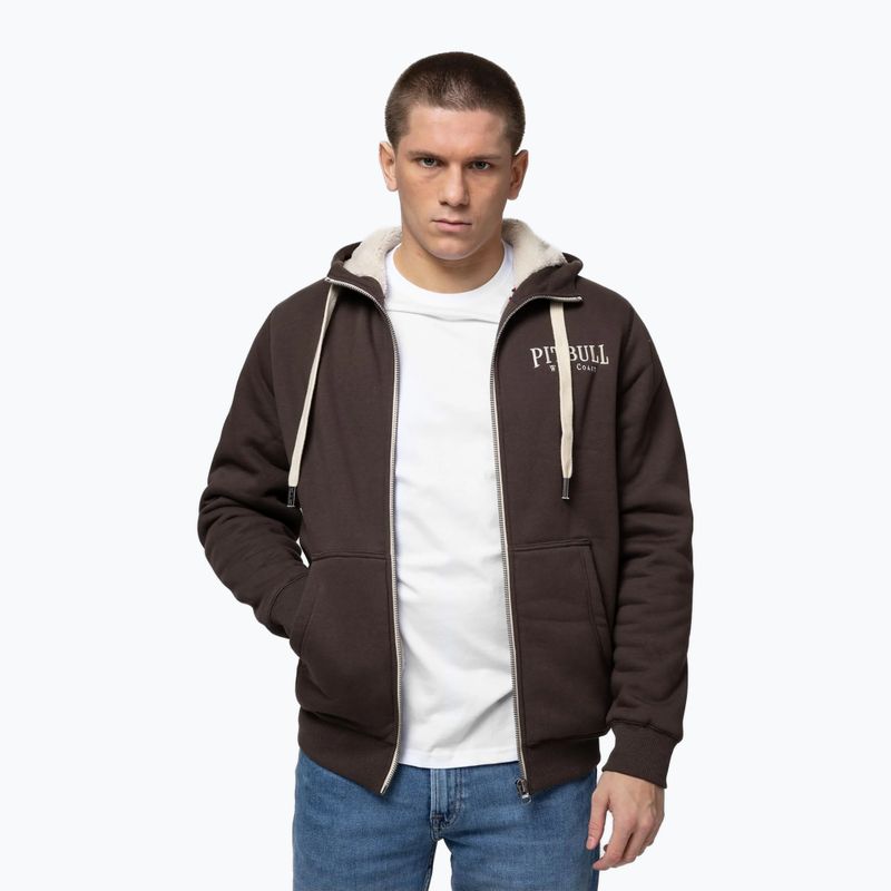 Férfi cipzáras kapucnis pulóver Pitbull Ruffin Detroit Hooded Zip dark chocolate 4