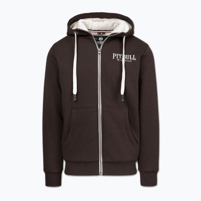 Férfi cipzáras kapucnis pulóver Pitbull Ruffin Detroit Hooded Zip dark chocolate 5