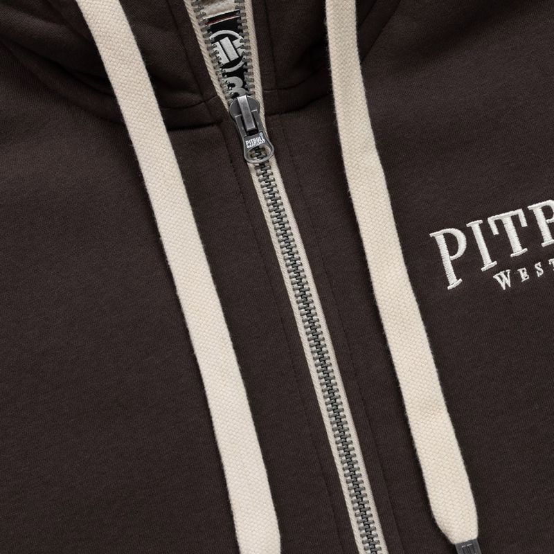 Férfi cipzáras kapucnis pulóver Pitbull Ruffin Detroit Hooded Zip dark chocolate 7