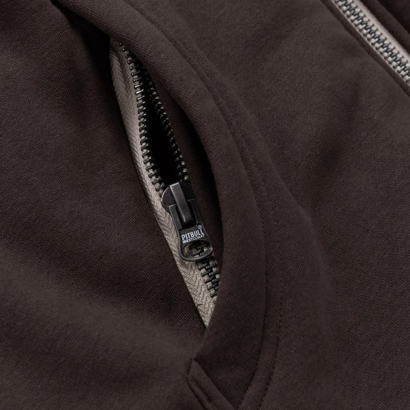 Férfi cipzáras kapucnis pulóver Pitbull Ruffin Detroit Hooded Zip dark chocolate 12