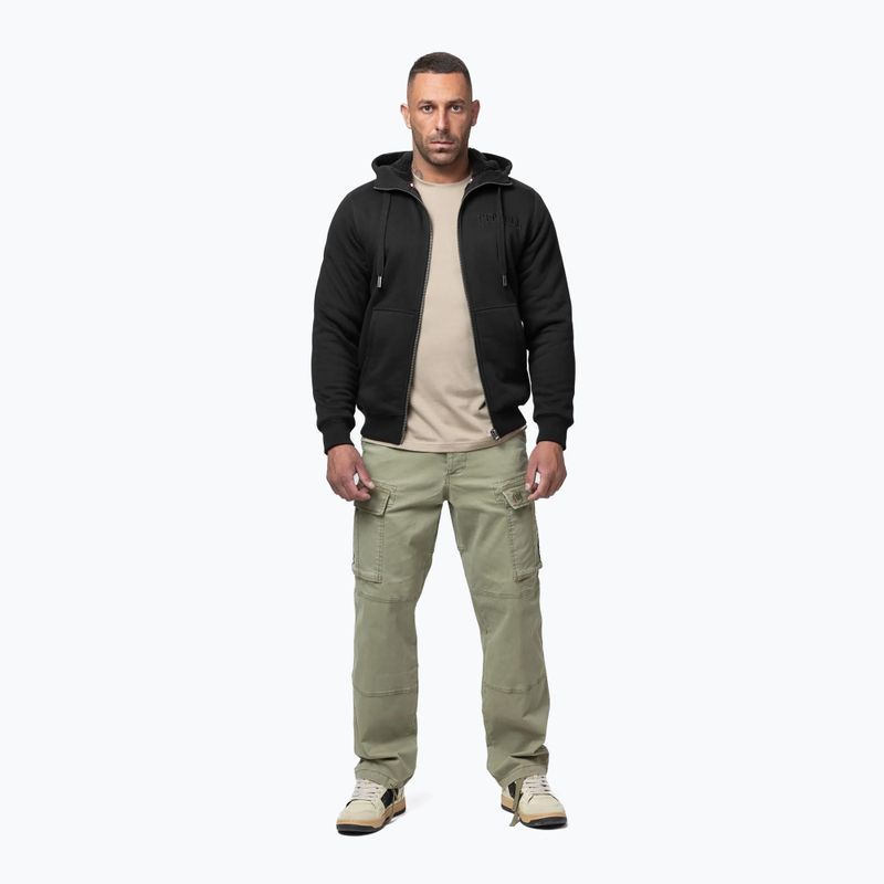 Férfi cipzáras kapucnis pulóver Pitbull Ruffin Detroit Hooded Zip black/black 2