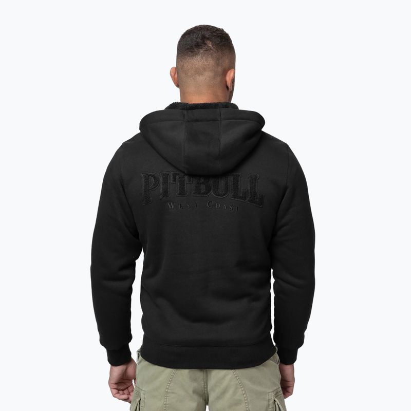 Férfi cipzáras kapucnis pulóver Pitbull Ruffin Detroit Hooded Zip black/black 3