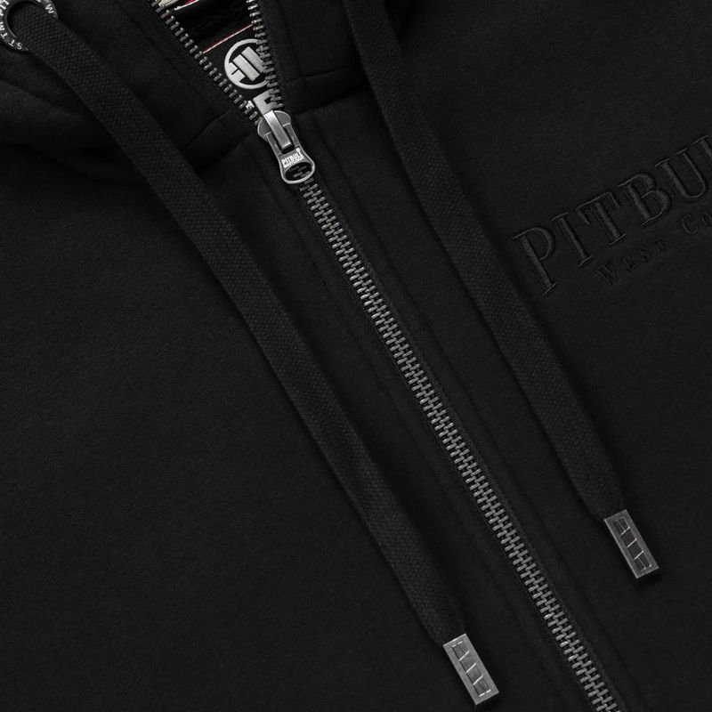 Férfi cipzáras kapucnis pulóver Pitbull Ruffin Detroit Hooded Zip black/black 8