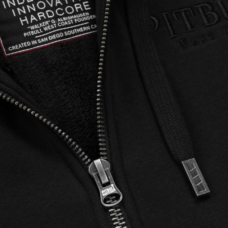 Férfi cipzáras kapucnis pulóver Pitbull Ruffin Detroit Hooded Zip black/black 9