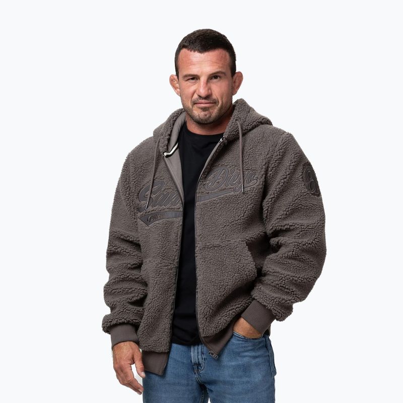 Férfi kapucnis pulóver Pitbull Galaxy Hooded Zip taupe 4