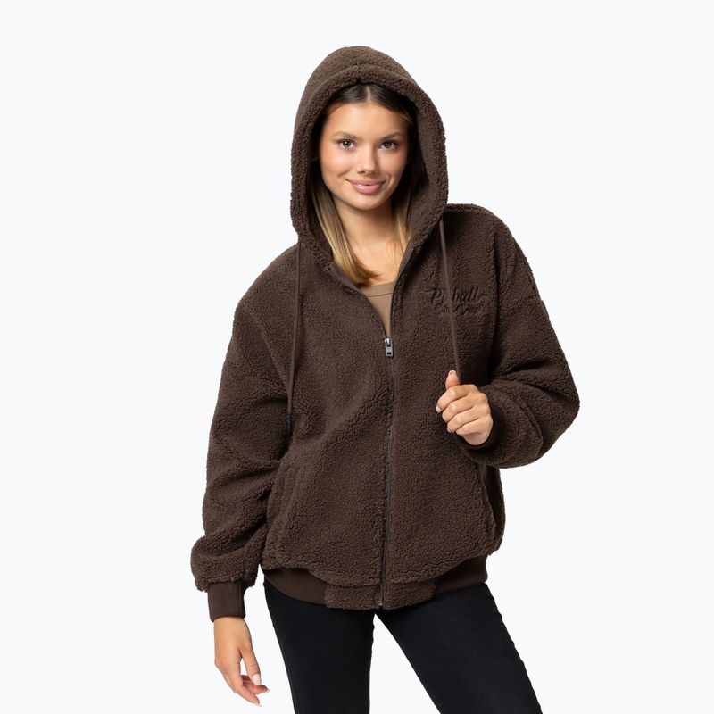 Női cipzáras kapucnis pulóver Pitbull Daisy Hooded Zip dark chocolate 4