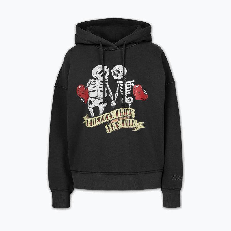 Női kapucnis pulóver Pitbull Thick & Thin Hooded dark graphite 4