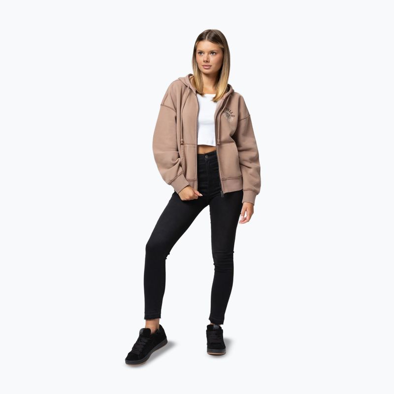 Női pulóver Pitbull Skull Surf Hooded Zip chocolate mousse 2