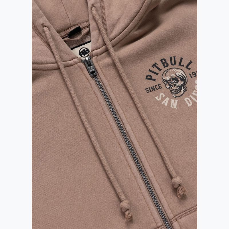 Női pulóver Pitbull Skull Surf Hooded Zip chocolate mousse 9