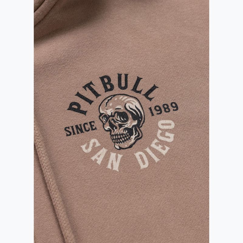 Női pulóver Pitbull Skull Surf Hooded Zip chocolate mousse 10