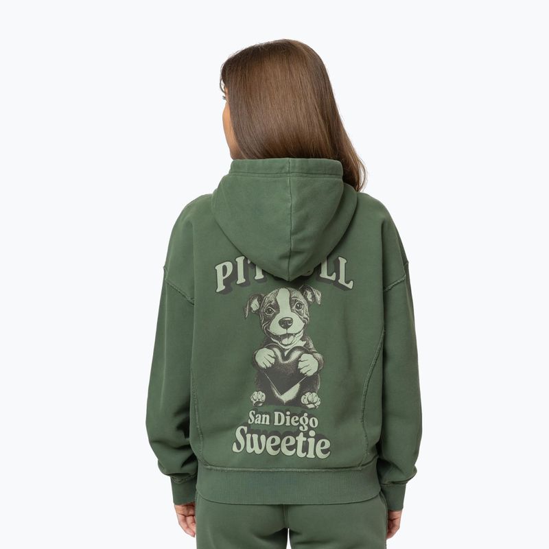 Női pulóver Pitbull Sweetie Hooded Zip sage green 2