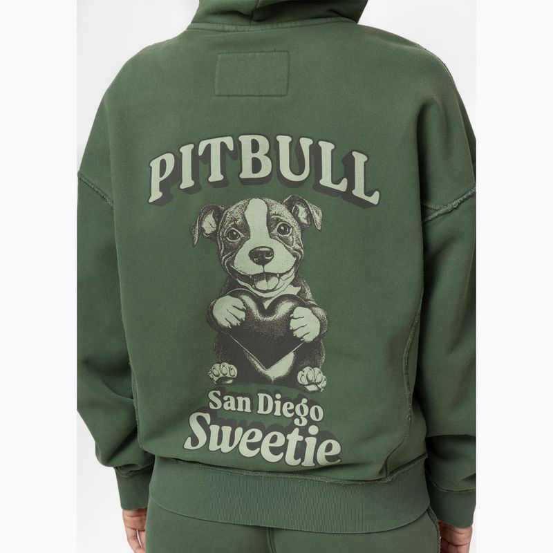 Női pulóver Pitbull Sweetie Hooded Zip sage green 5