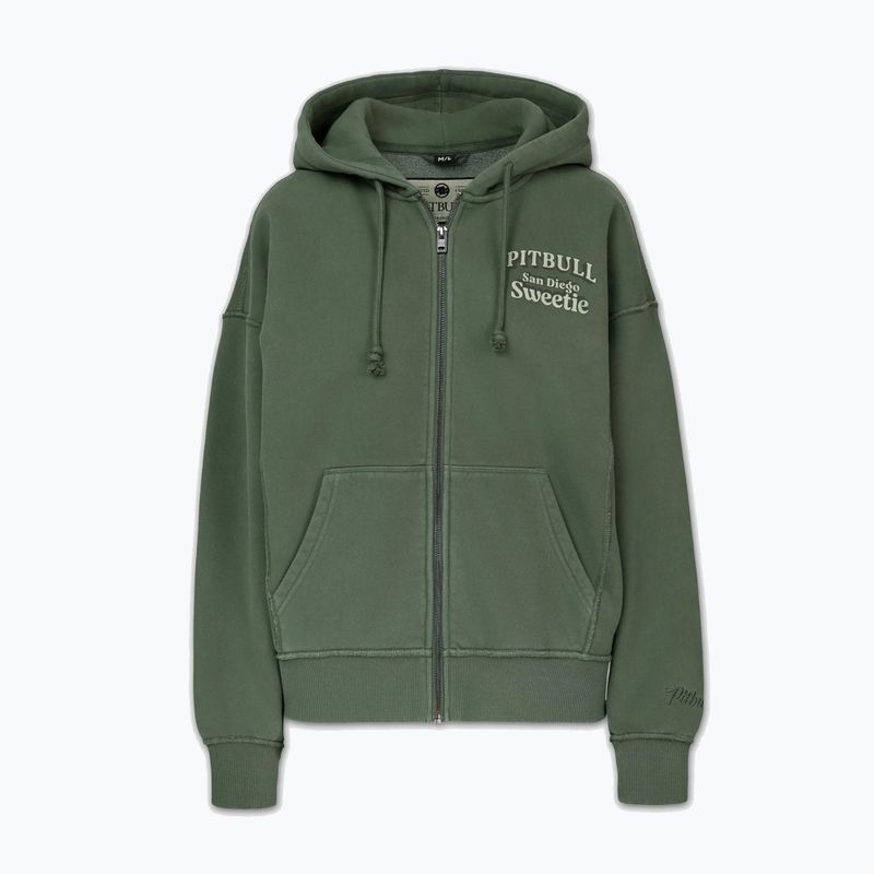 Női pulóver Pitbull Sweetie Hooded Zip sage green 6