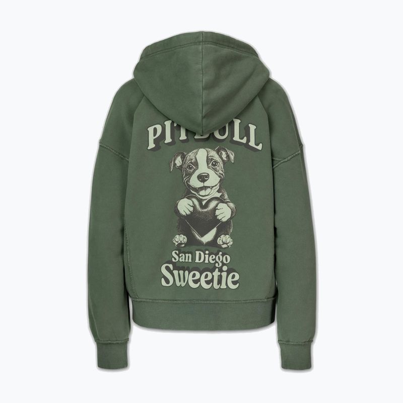 Női pulóver Pitbull Sweetie Hooded Zip sage green 7