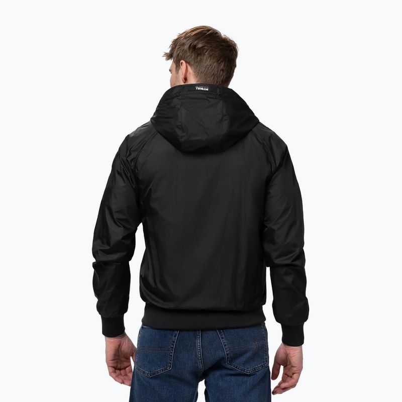 Férfi kabát Pitbull Athletic Logo Nylon Hooded black 3