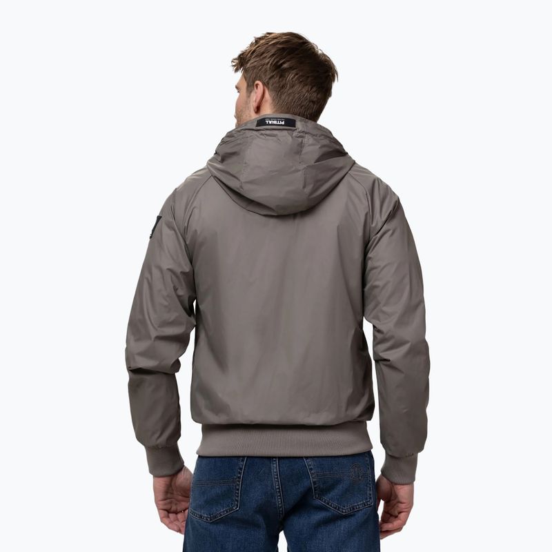 Férfi kabát Pitbull Athletic Logo Nylon Hooded taupe 3