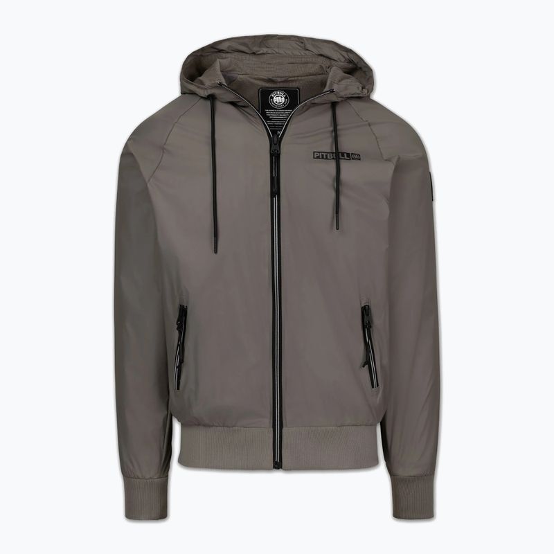 Férfi kabát Pitbull Athletic Logo Nylon Hooded taupe 5