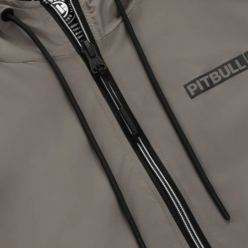 Férfi kabát Pitbull Athletic Logo Nylon Hooded taupe 7